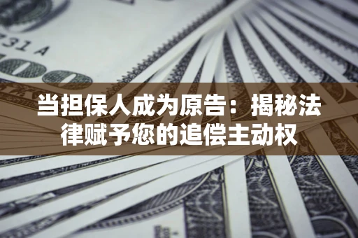北京当担保人成为原告:揭秘法律赋予您的追偿主动权 北京当担保人成为原告:揭秘法律赋予您的追偿主动权