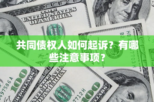 北京共同债权人如何起诉？有哪些注意事项？